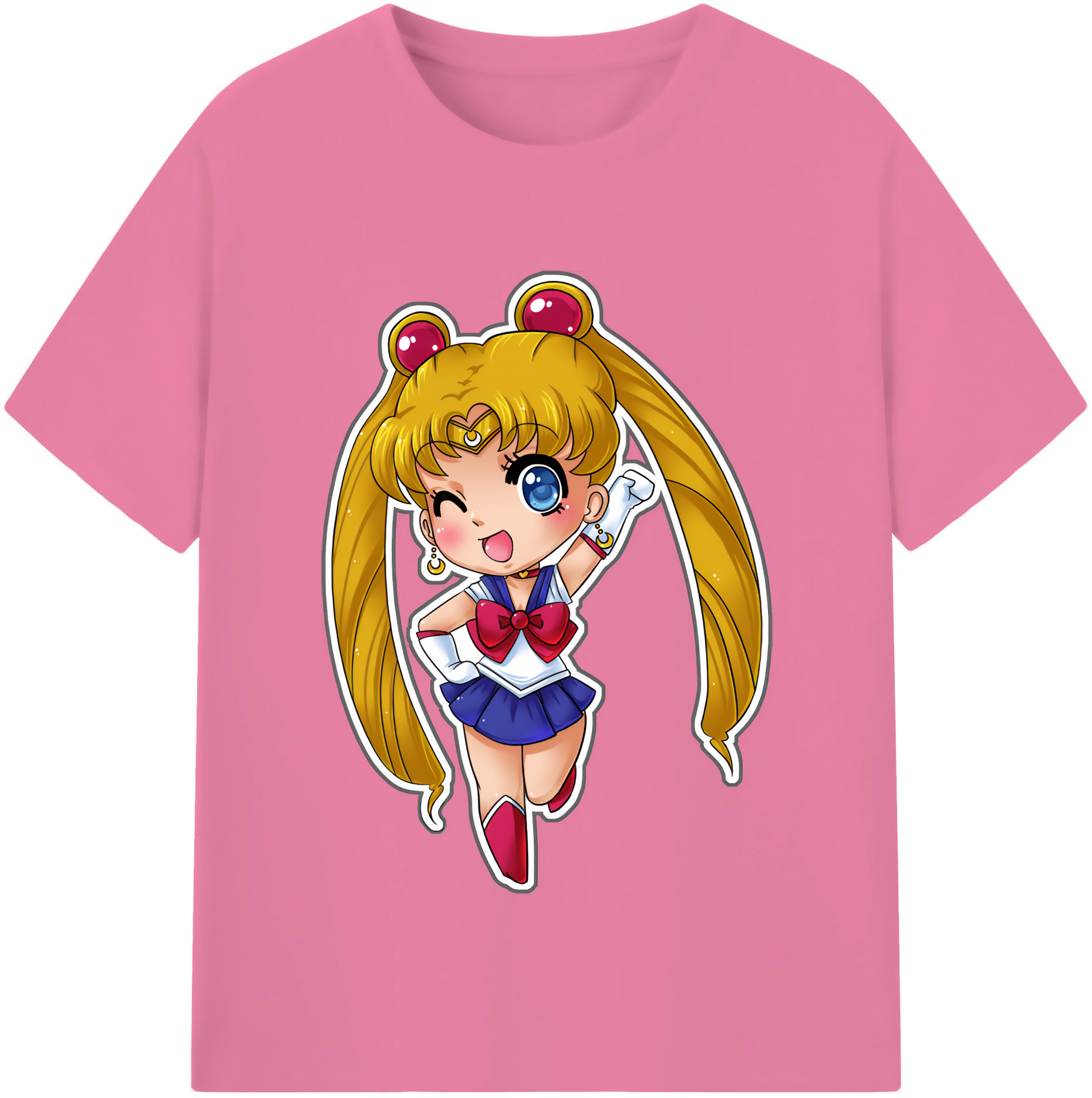 （画像用） 美少女戦士セーラームーン 月野 うさぎ つきの うさぎ Sailor Moon Tsukino Usagi 綿100％半袖Tシャツ（フロントプリント）